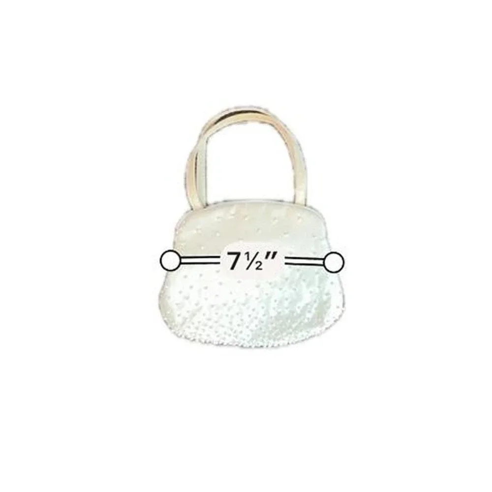Vintage‎ Cream Pearl Studded Satin Evening Handbag